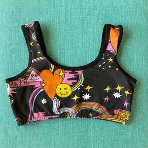 Nooworks Soft Bra Crop Top Better Days Print Rainbows & Stars Size M
